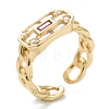 Brass Micro Pave Clear Cubic Zirconia Rings RJEW-J074-03G-D-3