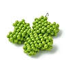 Glass Seed Beaded Clover Pendants PALLOY-MZ00530-3