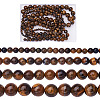 4 Strands 4 Style Natural Grade AB Tiger Eye Round Beads Strands G-TA0001-27-1