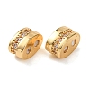 Brass Micro Pave Clear Cubic  Zirconia Slide Charms KK-K422-17G-2