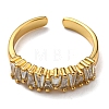 Rack Plating Brass Open Cuff Rings with Cubic Zirconia KK-D026-37G-2
