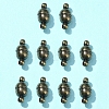 10Pcs Round Brass Magnetic Clasps with Loops KK-FS0001-34AB-7