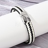 Braided Microfiber Leather Cord Bracelets for Wome Men BJEW-D304-07P-02-4