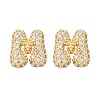 Brass Micro Pave Cubic Zirconia Stud Earrings EJEW-Z091-04G-M-2