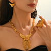 Luxury Brass Eagle Tassel Earrings & Necklaces & Rings Sets for Wedding and Formal Occasions NP5518-3