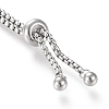 Tarnish Resistant Adjustable 304 Stainless Steel Slider Bracelet/Bolo Bracelets Making STAS-I153-02P-3