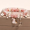 2Pcs 2 Styles Plastic & Glass Beaded Stretch Bracelets FS-WGE3E77-04-1