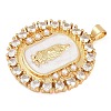 Rack Plating Brass Micro Pave Clear Cubic Zirconia Pendants KK-P287-36D-G-2