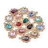 Kissitty 30Pcs 15 Colors Resin Rhinestone Pendants RESI-KS0001-14-2