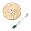 Faceted Round Natural Quartz Crystal & Green Aventurinee & Malachite Beaded Pendants PALLOY-JF03529-06-4