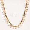 Brass Pave Cubic Zirconia Horse Eye Fringe Tennis Necklaces for Women WG35F58-02-2