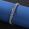 304 Stainless Steel Cuban Link Chain Bracelets for Men BJEW-Z081-01P-02-3