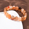 Dyed & Heated Natural Banded Agate Faceted Beaded Stretch Bracelets for Women BJEW-K251-07I-3