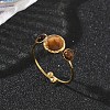 Natural Tiger Eye Adjustable Finger Rings for Women RJEW-A101-01G-02-1