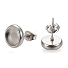 Non-Tarnish 304 Stainless Steel Stud Earring Settings LS-STAS-K202-05C-P-1