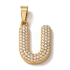 304 Stainless Steel Micro Pave Clear Cubic Zirconia Pendants CU-CBA703A-05G-U-1