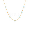 Real 18K Gold Plated Stainless Steel Flower Beaded Pendant Necklaces for Women ZU7847-3-1