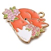 Animal Flower Alloy Enamel Pendants ENAM-Q508-01D-2