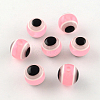 Round Evil Eye Resin Beads RESI-R159-10mm-M-2