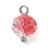 6Pcs Gradient Color Glass Pendants PALLOY-JF04741-4