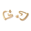 Heart Ion Plating(IP) 304 Stainless Steel Stud Earrings for Women EJEW-L287-027G-2