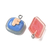 Opaque Resin & Glitter Powder Pendants RESI-B044-14P-2