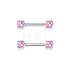 Brass Pink Cubic Zirconia Nipple Rings WG88A97-01-1