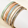 304 Stainless Steel Enamel Bangles BJEW-D408-32G-1
