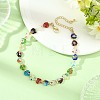 Heart Handmade Millefiori Glass Beaded Anklets for Women AJEW-AN00874-1