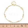Brass Pave Rectangle Cubic Zirconia Link Chain Bracelets KK-CBA960E-14C-G-5