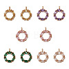  Jewelry 10Pcs 5 Colors Brass Micro Pave Cubic Zirconia Charms KK-PJ0001-23-9