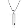 304 Stainless Steel Rectangle with Letter Pendant Box Chain Necklaces FS-WGD7C78-09-1