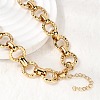 13MM 304 Stainless Steel Textured Round Ring Link Chain Necklaces NJEW-P349-01A-G-3