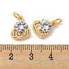 Brass Micro Pave Cubic Zirconia Pendants KK-K378-02G-3