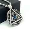 Punk Style Stainless Steel All Seeing Eye Pendant Necklaces for Men TX3263-1