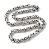 Non-Tarnish 201 Stainless Steel Rope chain Necklaces NJEW-H033-06B-P-1