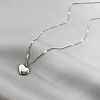 Alloy Heart Pendant Figaro Chain Necklaces for Women WG28BBE-02-1