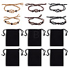 Fashewelry 6Pcs Adjustable Braided Waxed Polyester Cord Macrame Pouch Bracelet Making BJEW-FW0001-05-12