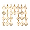 Natural Shell Flat Round with Initial Letter Pendants STAS-I353-01G-1