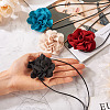 4Pcs 4 Colors Cloth Flower Collar Choker Necklace for Women Bride Wedding Party AJEW-TA0001-26-12