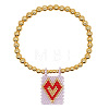 Bohemian Glass Seed Bead Charm Bracelets IW8477-14-1