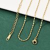 Ion Plating(IP) 304 Stainless Steel Oval Ball Chain Necklace for Men Women NJEW-M200-09G-3