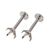 304 Stainless Steel Prong Earring Settings SA-CBA8B85-11B-02-1