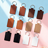 12Pcs 6 Colors Rectangle Imitation Leather Pendant Keychains KEYC-CL0001-55-3