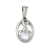304 Stainless Steel Rhinestone Pendants STAS-A140-05A-P-1