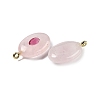Natural Rose Quartz & Cubic Zirconia Pendants X-G-Z076-01G-02-2