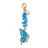 Butterfly Alloy Enamel Pendants Decoraiton HJEW-JM01637-04-3