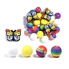 25Pcs Butterfly & Round Silicone Focal Beads SIL-L005-02F-1