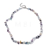 Natural Fluorite Chip Beaded Necklace NJEW-JN04615-11-4