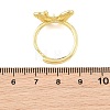 Brass Micro Pave Cubic Zirconia Adjustable Ring Components KK-CBAC351-04G-3